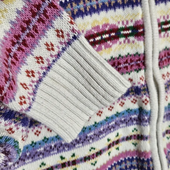 Vintage Heirloom Collectibles 2004 Colorful Zip Front Sweater Size Large - Picture 4 of 11